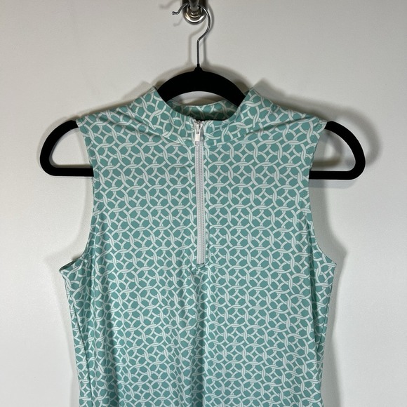 Tommy‎ Bahama Women's Mock Neck Print 1/4 Zip Golf Dress Medium Athletic Preppy - Picture 2 of 11
